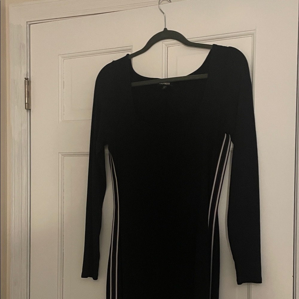 Express Sporty Black Long Sleeve Dress